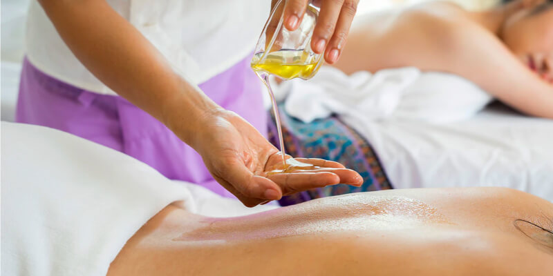Massage with oil