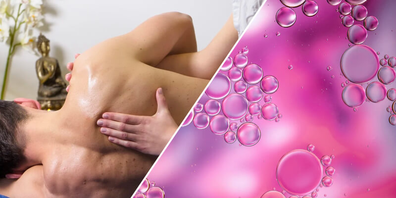 Massage and pink bubbles